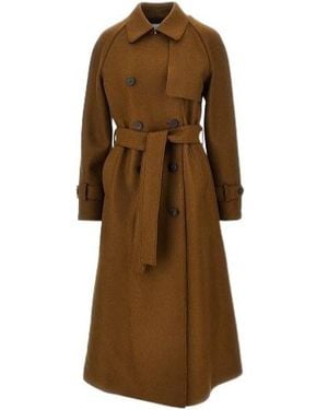 Harris Wharf London Double-Breasted Coat - Brown