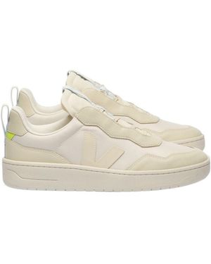 Veja X Cfcl V-90 Leather Trainers - Natural
