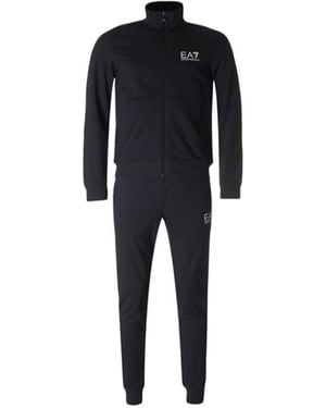 EA7 Vertical Collar Logo Two-Piece Suit - Black