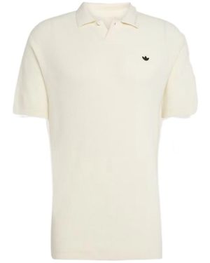 adidas Originals Logo-Plaque Polo Shirt - White