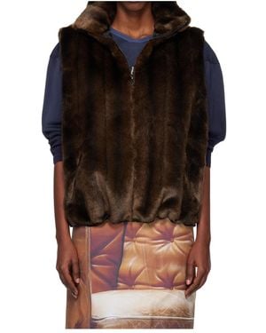 Conner Ives Artificial Fur Vest - Brown