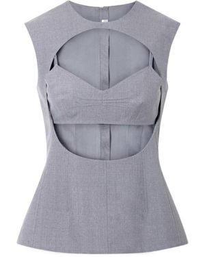 Jil Sander Cut-Out Sleeveless Top - Gray
