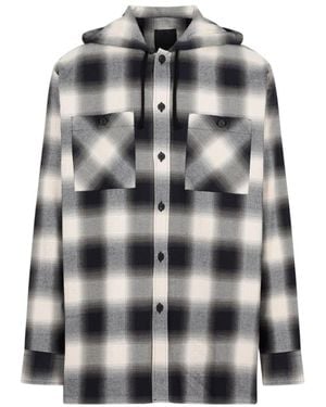 Givenchy Check Hooded Overshirt Jacket - Grey