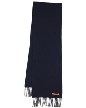 Acne Studios Rectangular Scarf With Fringes - Blue