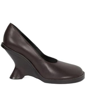 Dries Van Noten 90Mm Leather Wedge Court Shoes - Brown