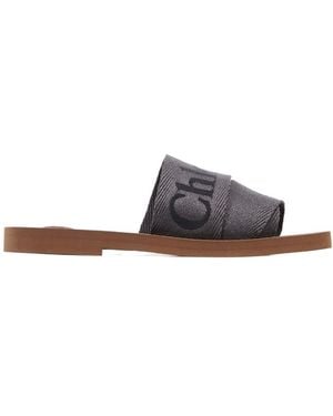 Chloé Logo Slippers - White