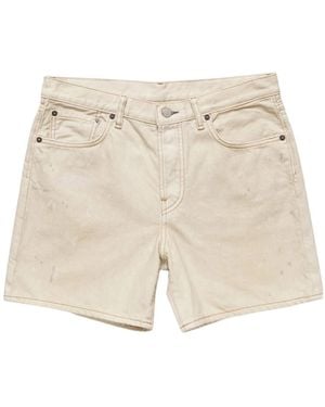 Acne Studios Paint-Splatter Denim Shorts - Natural
