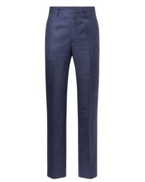 Gabriela Hearst Wool, Silk, And Linen Suit Trousers - Blue