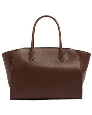 The Row Saddle Leather Tote Bag - Brown