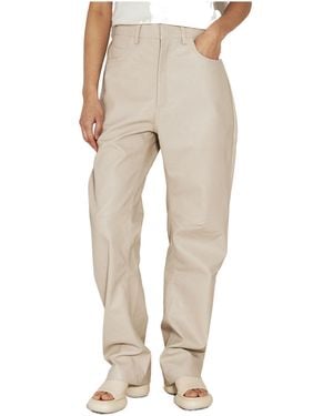 Entire studios Zipper Detail Casual Trousers - Natural