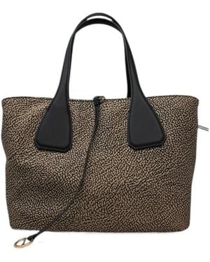 Borbonese Zip Up Top Handle Bag - Brown