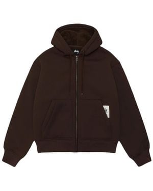 Stussy Stüssy Sherpa Lined Hooded Jumper - Brown