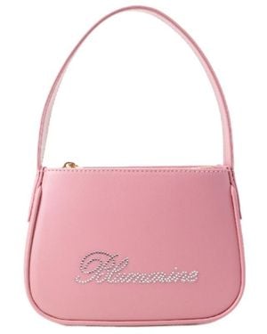 Blumarine Logo Embellished Top Handle Bag - Pink