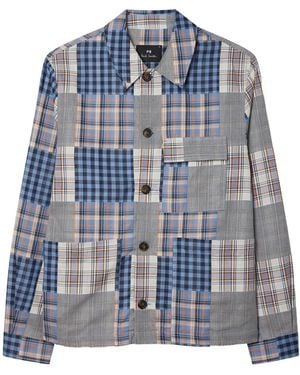 Paul Smith Patchwork Check Chore Jacket - Blue