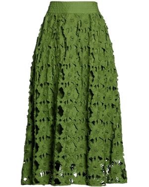 FARM Rio Solid-Colored A-Line Skirt - Green