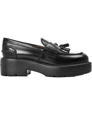 Miu Miu Polished Platform Loafers - Black