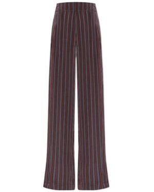 Dries Van Noten Striped Casual Trousers - Purple