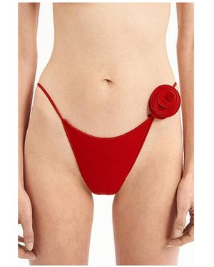 LaRevêche Floral Bikini Bottoms - Red