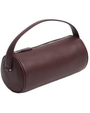 The Row Round 90S Silk Leather Top Handle Bag - Brown