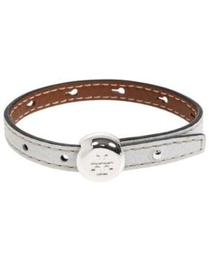 Tory Burch Icon Leather Bracelet - White
