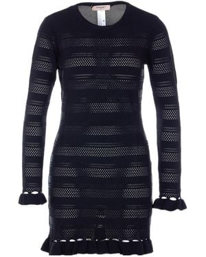 Twinset Ruffled Short Knitted Dress - Blue