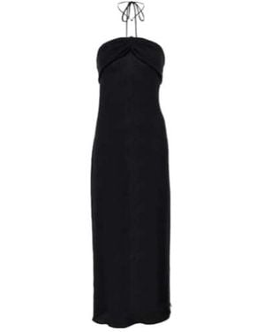 Magda Butrym Pearl-Detail Halterneck Midi Dress - Black