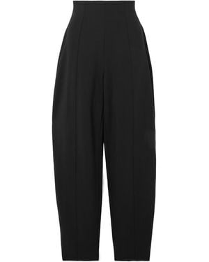Carolina Herrera Isla Wool-Blend Barrel-Leg Trousers - Black