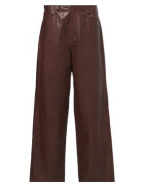 Rohe Leather Wide-Leg Pants - Brown
