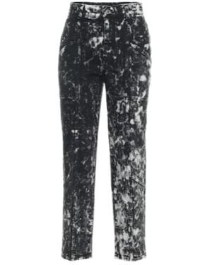 Stella McCartney Galaxy Printed High-Rise Cropped Jeans - Gray