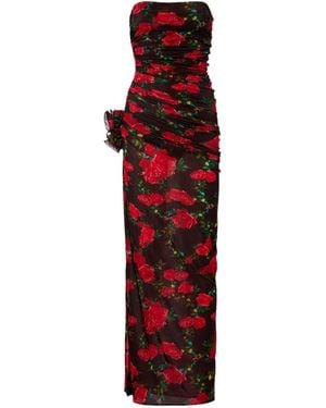Magda Butrym Floral Pleated Dress - Red