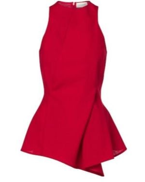 Magda Butrym Asymmetric Virgin Wool Top - Red