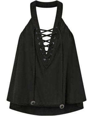 Pinko Laces And Texan Detailed Lightweight Top - Black