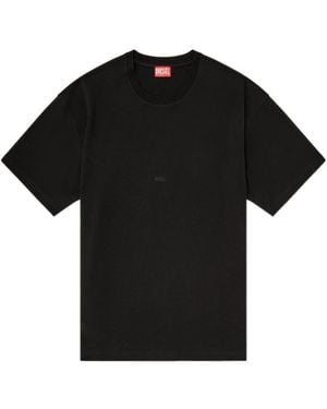 DIESEL Cotton-Interlock T-Shirt With Logo Embroidery - Black
