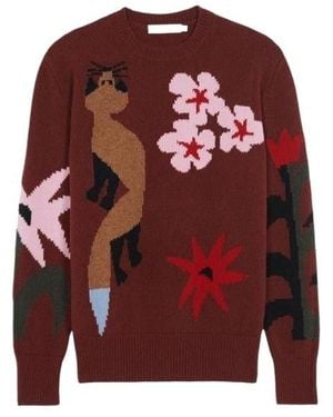Maison Kitsuné Long-Sleeved Sweater - Red