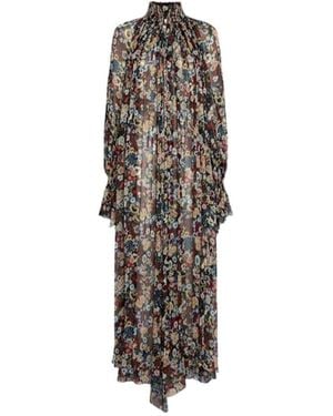 KHAITE Edgar Silk Turtleneck Long Dress - White