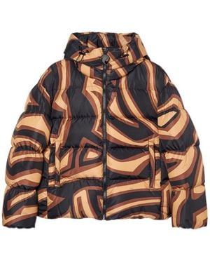 PUCCI Pucci Abstract Printed Hooded Padded Jacket - Brown