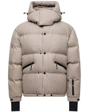 Moncler Krun Hooded Wool Down Ski Jacket - Gray