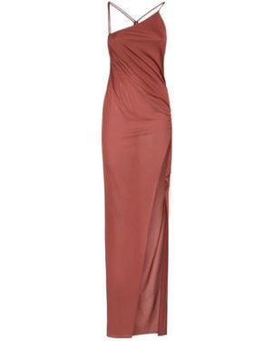 Blumarine Viscose Crepe Long Dress - Red