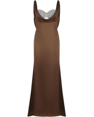 GIUSEPPE DI MORABITO Draped Sequined Bralette Dress - Brown