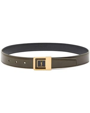 Saint Laurent Leather Belt - White