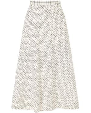 Rohe Alrina Plaid Midi Skirt - White