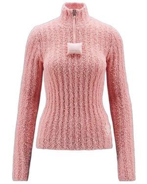 Moncler Cotton Bouclé Sweater - Pink