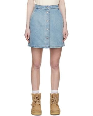 A.P.C. Buttoned Denim Mini Skirt - Blue