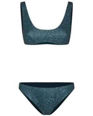 Oséree Wide-Strap Bikini Two-Piece Set - Blue