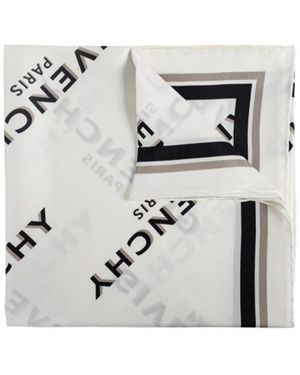 Givenchy Logo Monogram Frayed-Edge Scarf - Grey