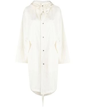 Jil Sander Logo Parka Coat - White