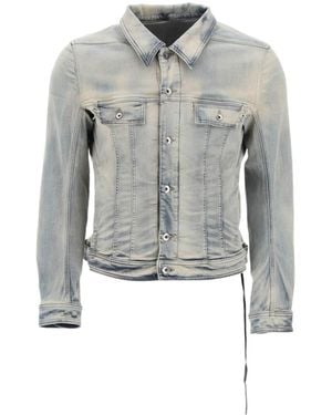 Rick Owens Trucker Long-Sleeved Denim Coat - Grey