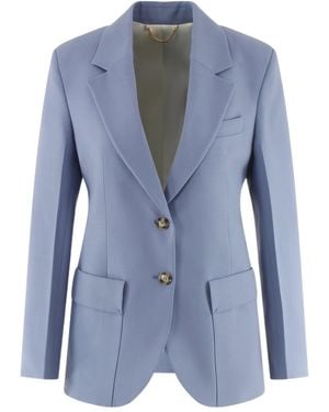 Victoria Beckham Patch Pocket Jacket - Blue
