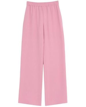Valentino High Waist Straight Leg Trousers - Pink