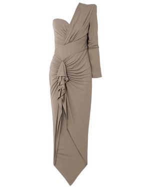 Alexandre Vauthier Asymmetrical One-Sleeve Dress - Natural